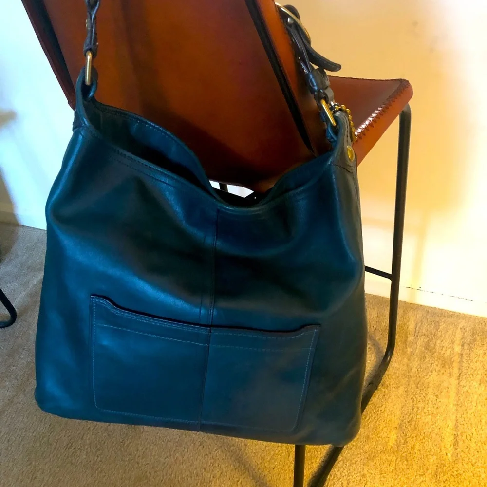 COACH RARE ELISA TEAL BLUE BAG EXCELLENT CONDITION